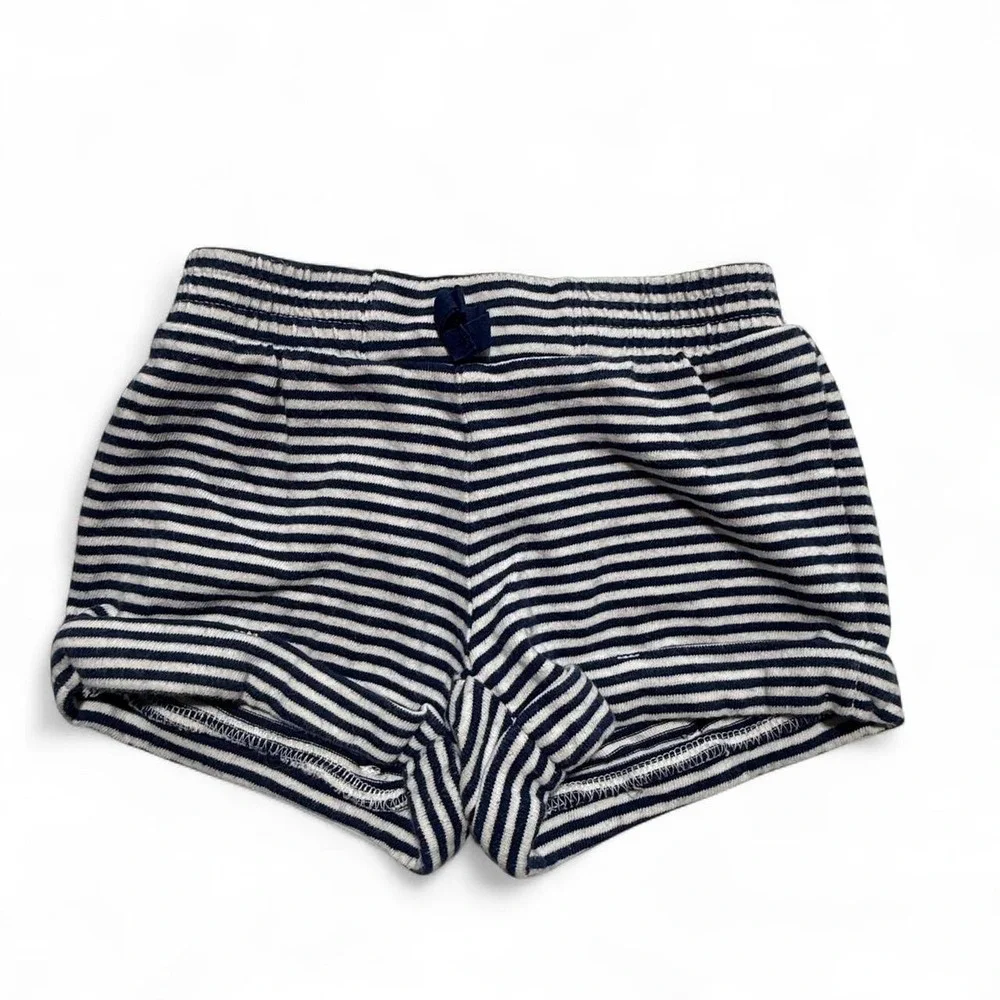 Gymboree Navy Blue White Striped Knit Shorts 2T